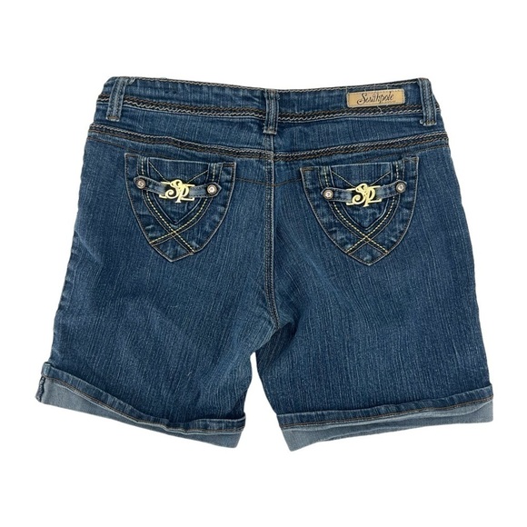 South Pole Jeans Co Embellished Cuffed Hem Shorts Size 13 Women’s - Picture 3 of 7